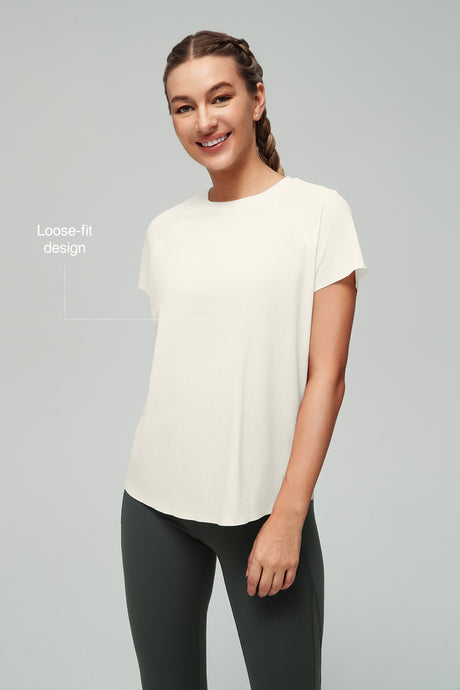 Anywhere™ Back Mesh Solid Color Comfortable T-shirt - image 9