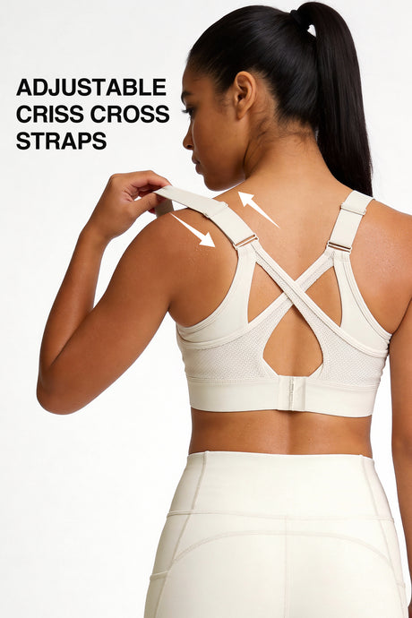 Power™ High Support Adjustable Cross Back Running Bra | Women's High Support Sports Bra - image 3