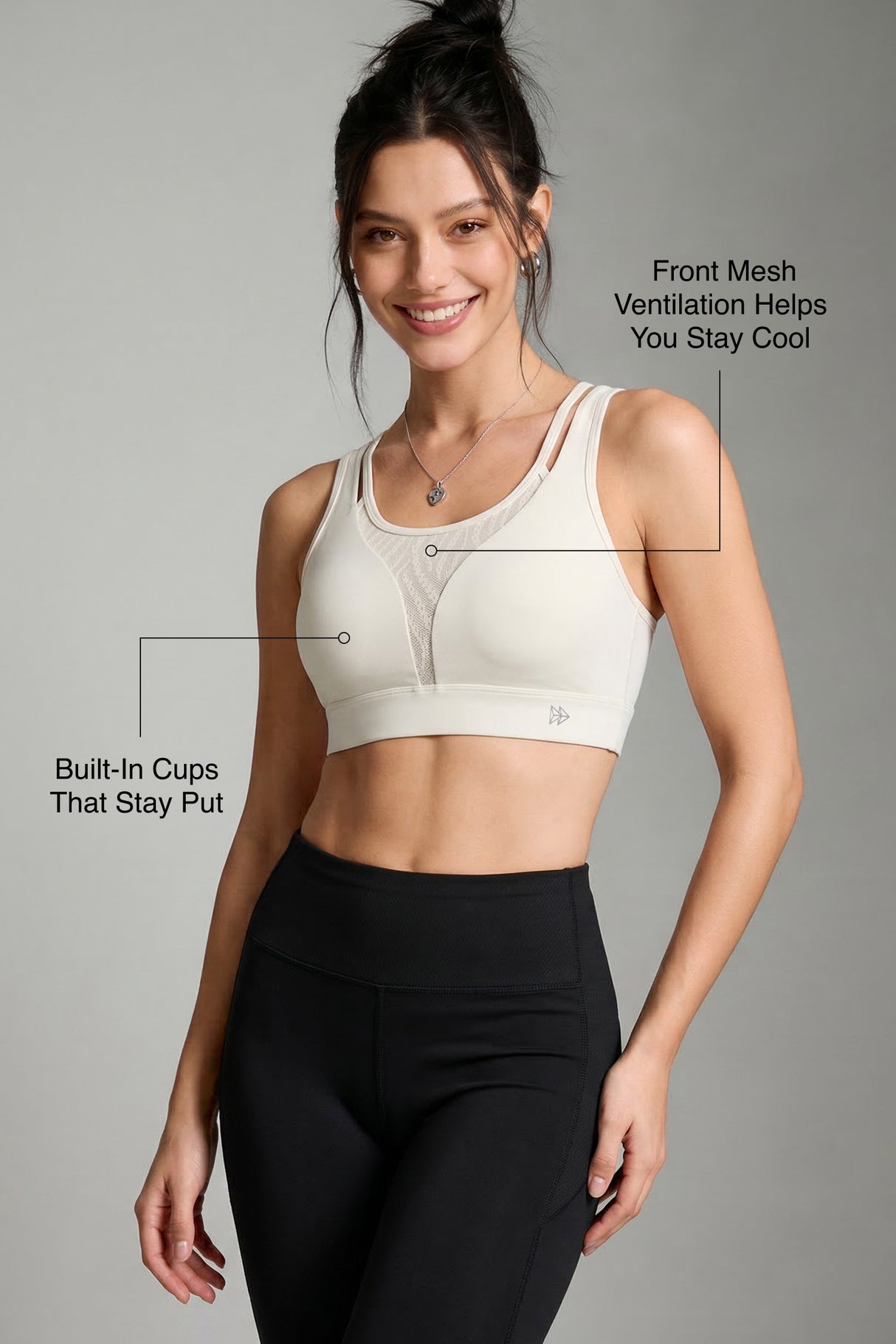 Echo™ Double-Strap Crossback Breathable Sports Bra | Medium Support for Yoga & HIIT