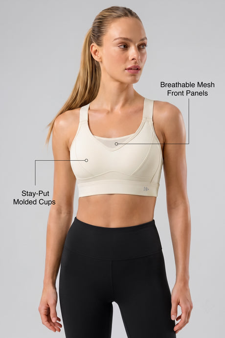 Echo™ Crisscross Adjustable-Strap Sports Bra with Mesh | Sustainable Bounce Control for Running, HIIT & Training - image 8