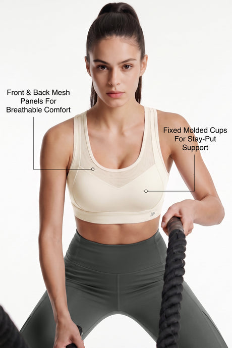 Power™ Breathable Cutout Sports Bra with Hook Closure | High Support for Running, HIIT & Training - image 8