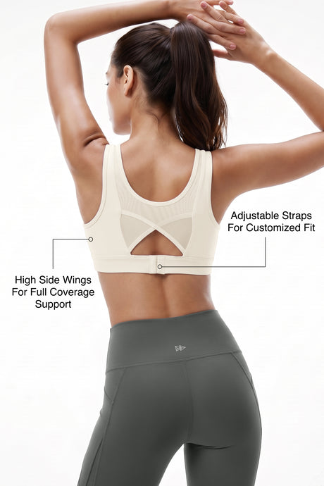 Power™ Breathable Cutout Sports Bra with Hook Closure | High Support for Running, HIIT & Training - image 9