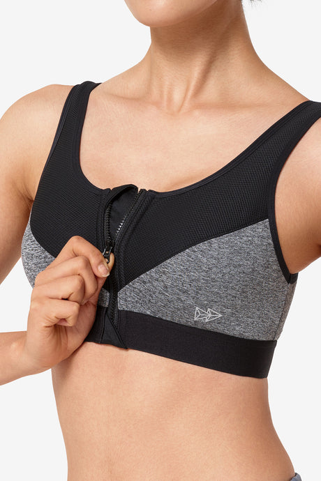 Zip-Front Unpadded High-Support Sports Bra | Women's High Support Sports Bra - image 6