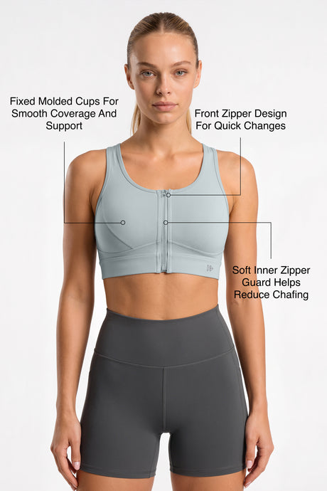 Power™ Zip Front Air Flow Back Full Coverage High Support Sports Bra | Women's High Support Sports Bra - image 9