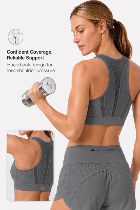Enfold™ Zip-Front Breathable Racerback High-Support Bra for Larger Busts | Women's High Support Sports Bra - image 3