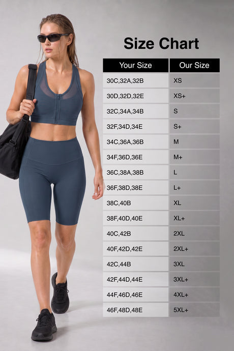 Power™ Zip Front Breathable Full-Coverage Running Bra | Women's High Support Sports Bra - image 10