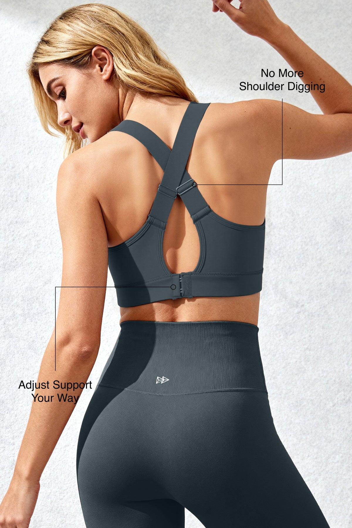 Power™ Adjustable Straps Cross-Back Sports Bra | High-Impact Bounce Control Without Flattening for Running, HIIT & Training