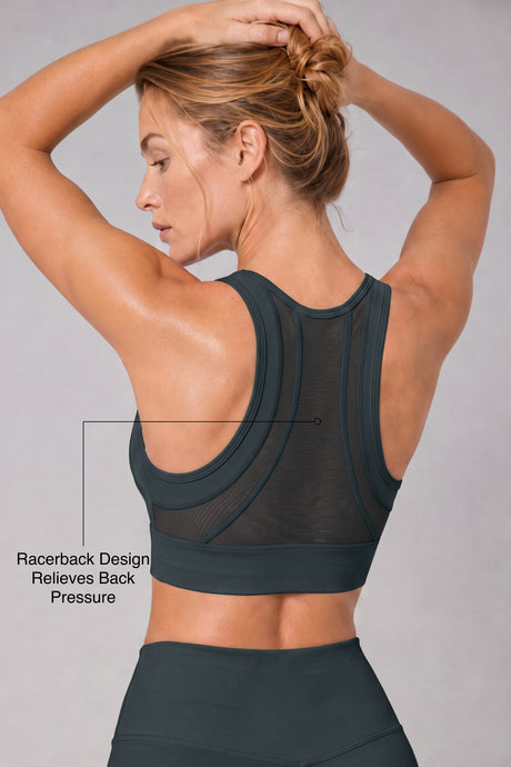 Sculpt™ Zip-Front Full-Back Mesh Racerback Sports Bra | High-Impact Support for Running, Gym & Training - image 8