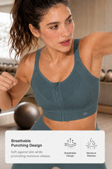 Power Zip Verstellbare Träger Gepolsterter Lauf-BH | Damen Sport-BH mit starkem Halt