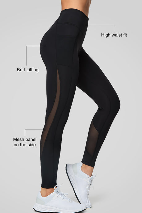 Power™ High Waist Mesh Pockets Running Leggings 26"| Women's High Support Leggings - image 3