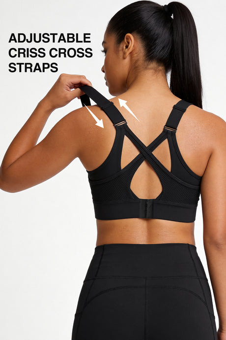 Power™ High Support Adjustable Cross Back Running Bra | Women's High Support Sports Bra - image 9
