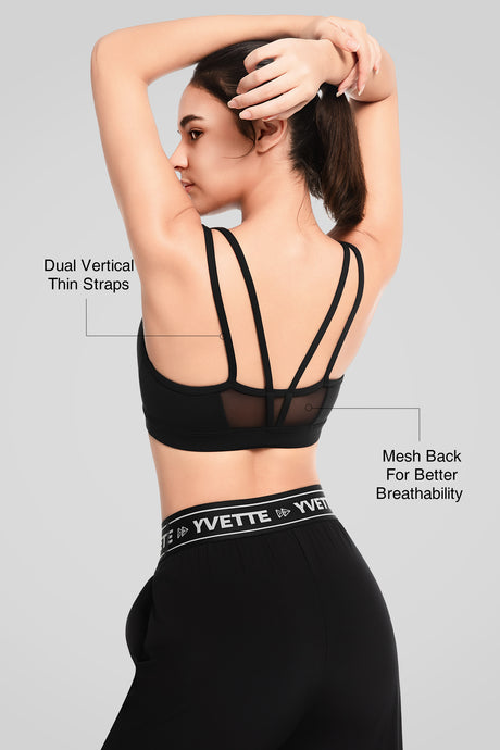 Reggiseno da yoga in rete Shift con imbottiture rimovibili e doppie spalline posteriori | Reggiseno sportivo leggero da donna - image 3