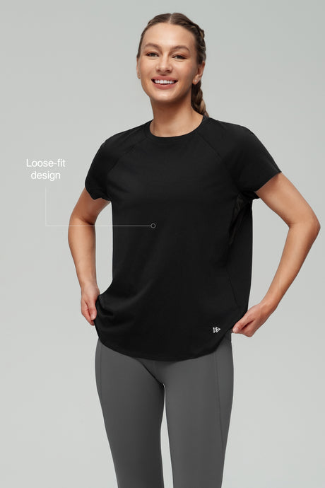 Anywhere™ Back Mesh Solid Color Comfortable T-shirt - image 3