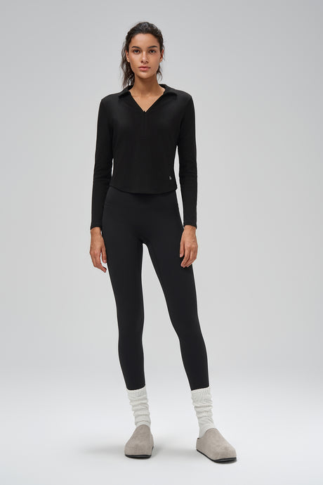 Anywhere™ Brushed Half-Zip Long Sleeve Crop Top | Women's Long Sleeve T-shirt - image 4