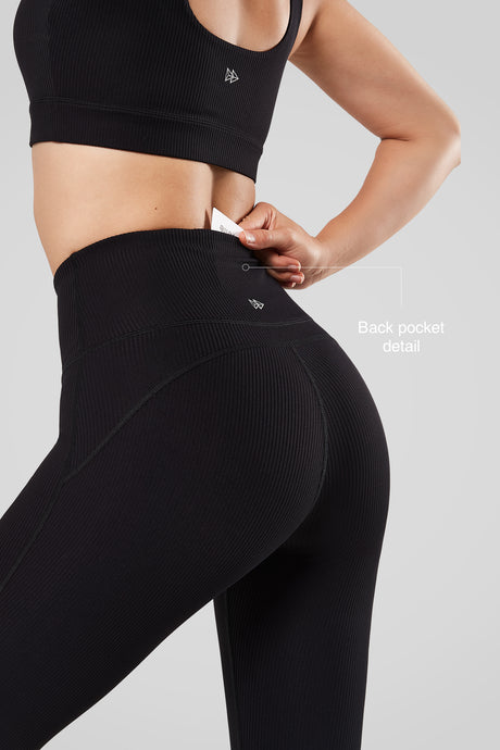 Echo™ Ribbed Stretchy Tummy Control Leggings 29'' | Women's Light Support leggings - image 4