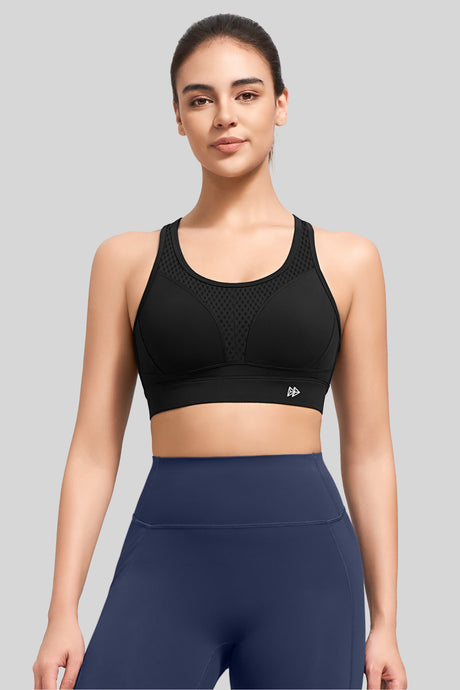 Reggiseno da corsa traspirante Power Butterfly Back Mesh | Reggiseno sportivo ad alto supporto da donna