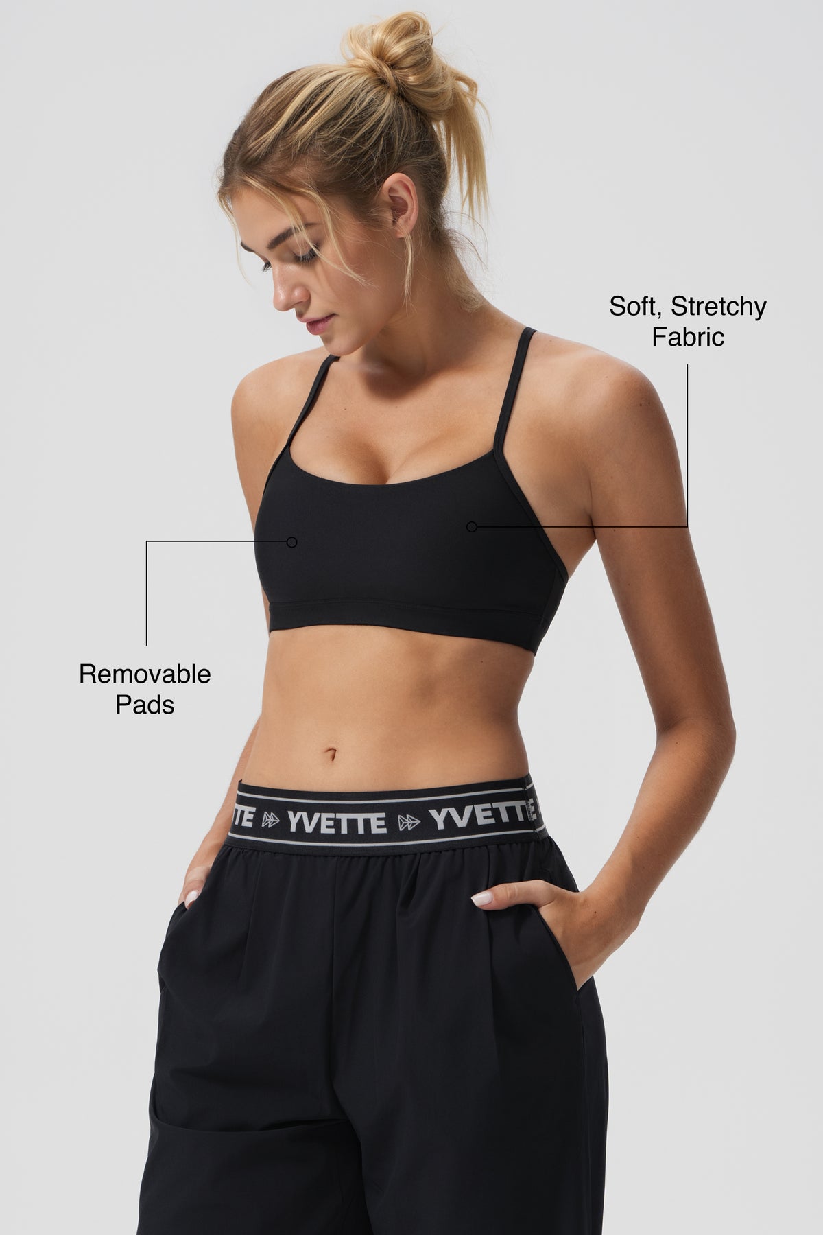 Reggiseno sportivo Anywhere con spalline sottili regolabili e imbottiture rimovibili | Reggiseno sportivo leggero da donna