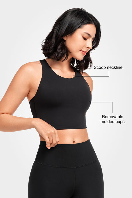 Shift™ Scoop Neckline  Strappy Padded Yoga Bra | Women's Light Support Sports Bra - image 3