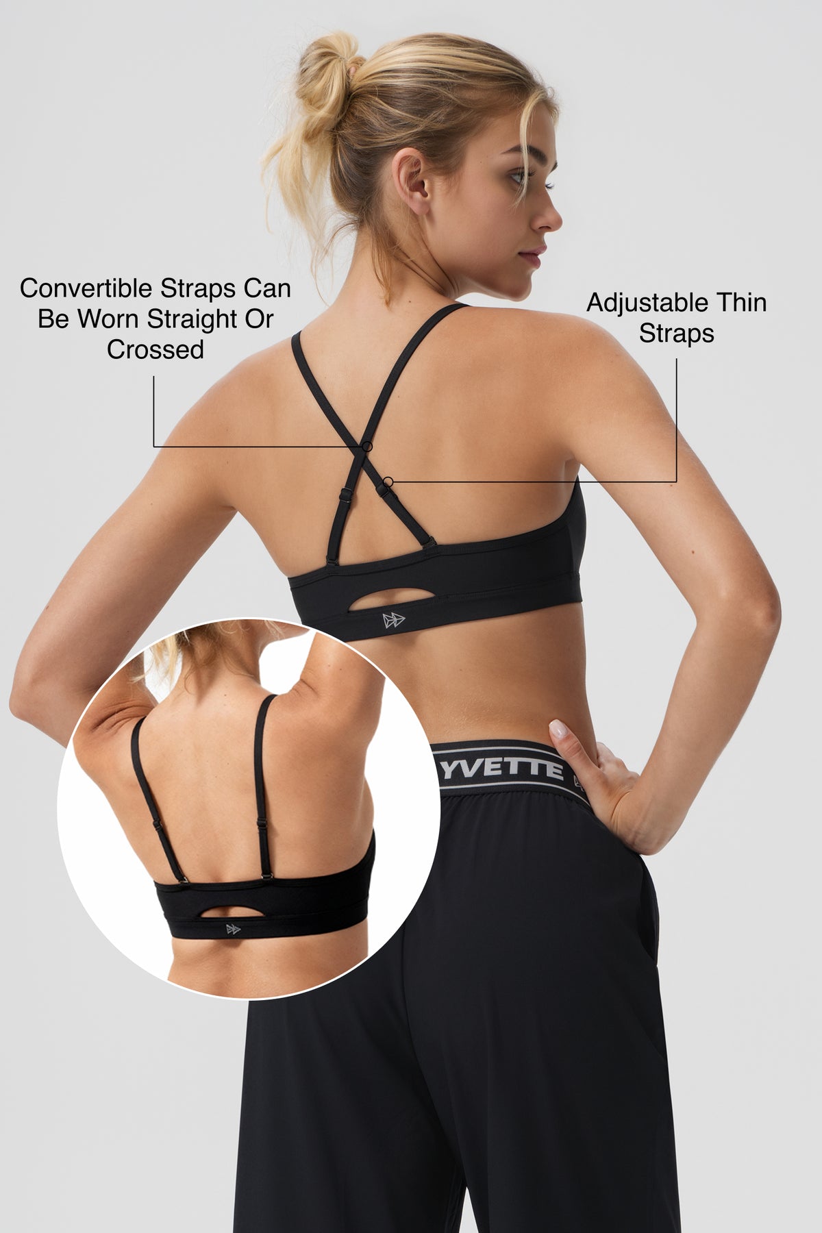 Reggiseno sportivo Anywhere con spalline sottili regolabili e imbottiture rimovibili | Reggiseno sportivo leggero da donna
