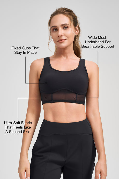 Anywhere™ Breathable Light-Support Yoga Bra with Sewn-In Pads | Women's Light Support Sports Bra - image 3