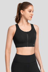 Echo™ Front Zip Perforated Breathable Padded Running Bra | Women's High Support Sports Bra