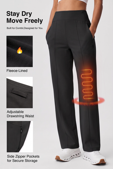 Shift™ Fleece-Lined Thermal Stretch Pants with Pockets  | Women's Sports Pants