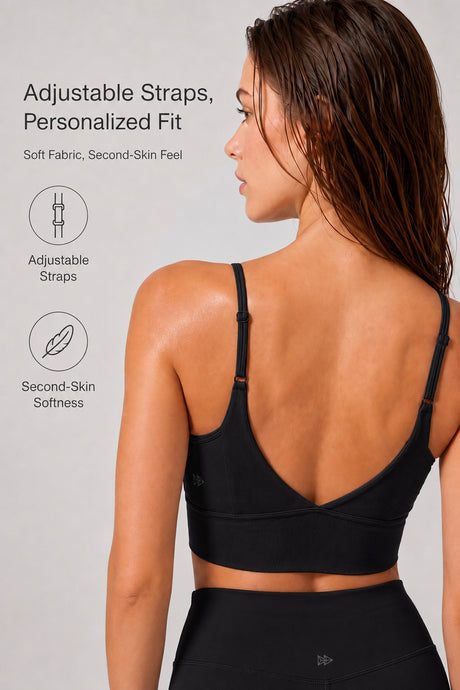 Echo™ V-Neck Ribbed Padded Yoga Bra | Women's Light Support Sports Bra - image 14