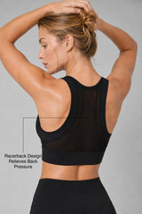 Sculpt™ Zip-Front Full-Back Mesh Racerback Sports Bra | High-Impact Support for Running, Gym & Training