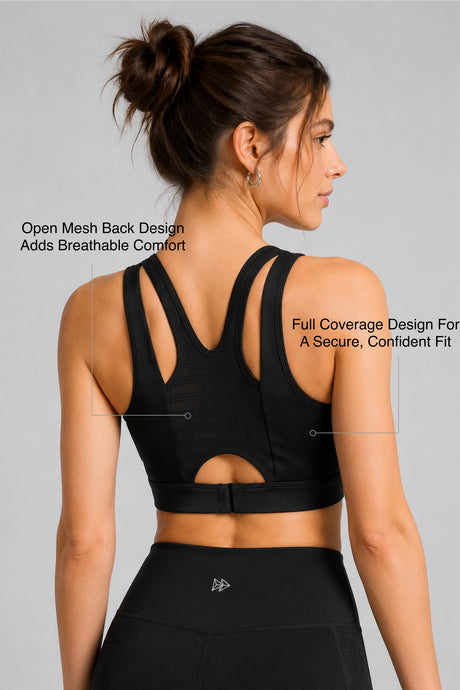 Shift™ Double-Strap With Less Pressure Full Coverage Mesh Back Sports Bra | Women's Light Support Sports Bra Best For Yoga, HIIT - image 15