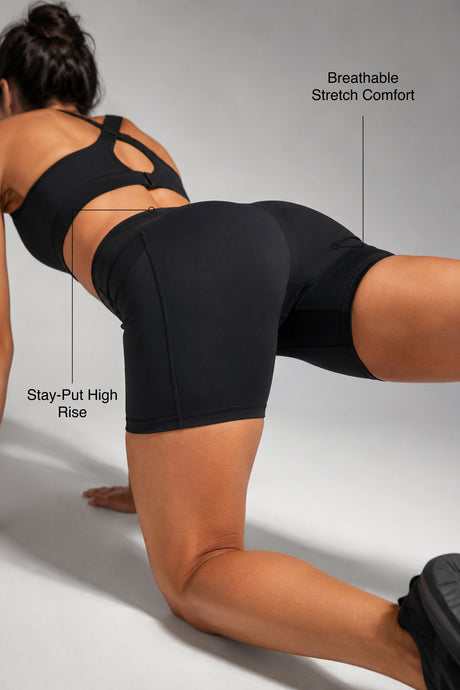 Shift™ High-Rise Stretchy Pockets Tight Shorts 3" 4" 6" 8" | Women's High Support Shorts, Best For Running, HIIT, Yoga & Training - image 2