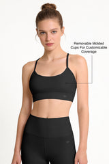 Anywhere™ Removable Cups Y-Back Jacquard Light Support Bra | Women's Light Support Sports Bra Best For Yoga, HIIT