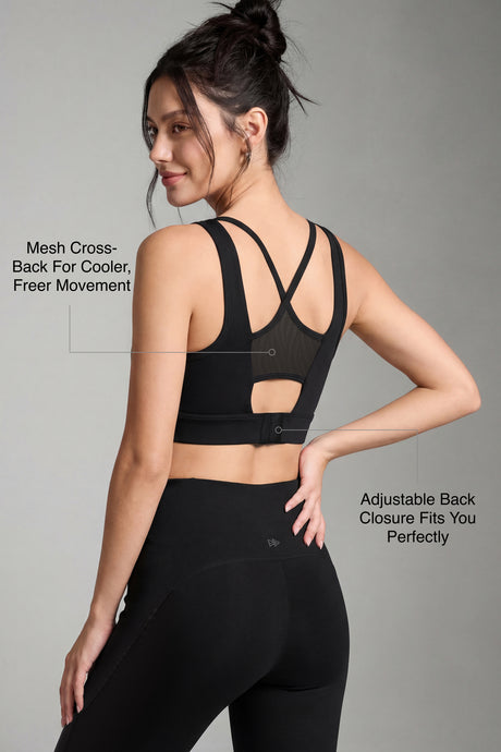 Echo™ Double-Strap Crossback Breathable Sports Bra | Medium Support for Yoga & HIIT - image 14
