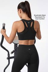 Echo™ Zip-Front Breathable Mesh Full-Coverage Sports Bra | High Support for Running, HIIT & Training
