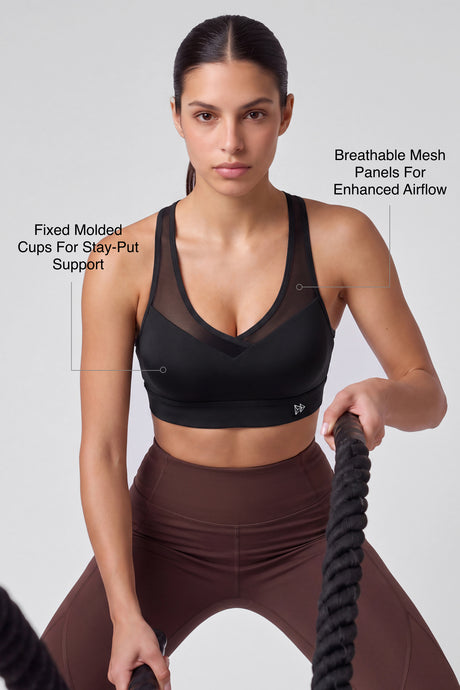 Shift™ Adjustable-Strap Airflow Sports Bra | High Support with Breathable Mesh for Running, HIIT & Training - image 8