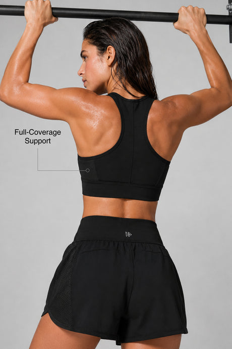 Power™ Zip-Front Mesh Racerback Sports Bra | High Support Best For Running, HIIT & Training - image 2