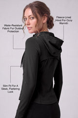 Chaqueta de forro polar elástico impermeable con cremallera completa Shift | Chaqueta deportiva para mujer