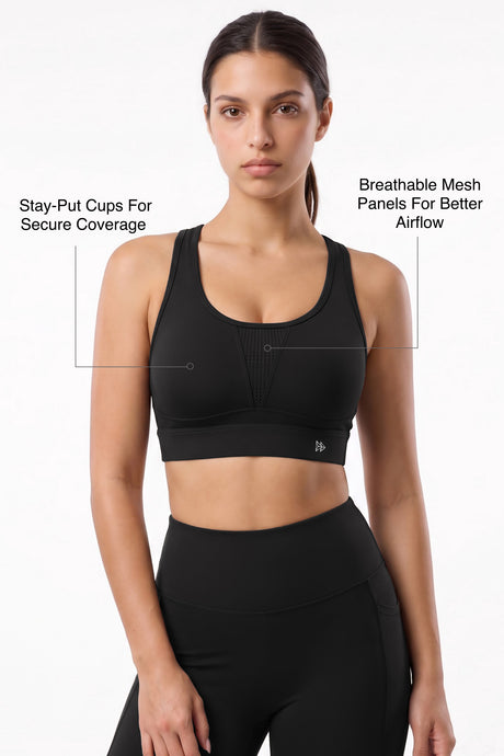 Power™ Breathable Panel With Adjustable Support Sports Bra | High Support for Running, HIIT & Training - image 8