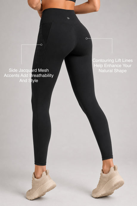 Power™ High Rise No Front Seam Breathable Mesh Running Leggings 25 Inches | Women's High Support Leggings - image 8