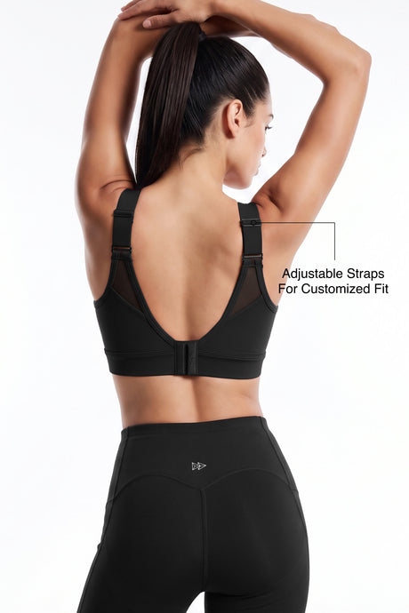 Shift™ Adjustable-Strap Front-Mesh Sports Bra | High-Impact Support for Running, HIIT, Yoga & Training - image 8