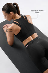 Black Longline Coverage High Impact Bra With Front Zip | High-Impact Support Best For Running, HIIT & Training