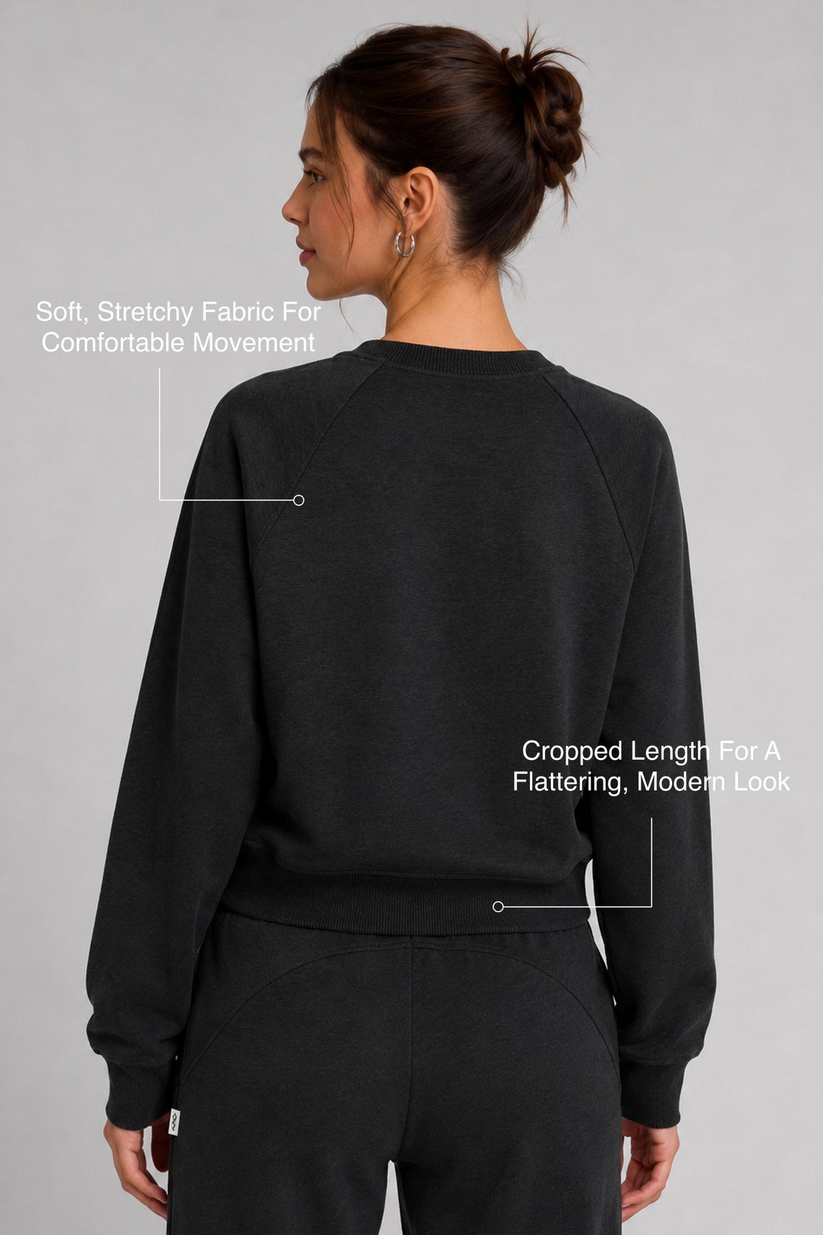 Anywhere™ Cropped Stretch Sweatshirt With Relax Fit | Women's Sports Sweatshirt