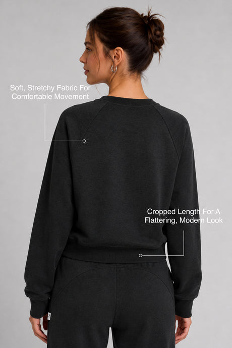 Anywhere™ Cropped Stretch Sweatshirt With Relax Fit | Women's Sports Sweatshirt - image 8