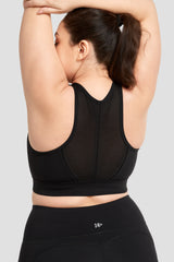 Reggiseno da corsa imbottito con cerniera frontale perforata Echo Jacquard | Reggiseno sportivo ad alto sostegno da donna