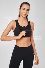 Enfold Zip Mesh Racerback gepolsterter Lauf-BH | Sport-BH mit starkem Halt für Damen