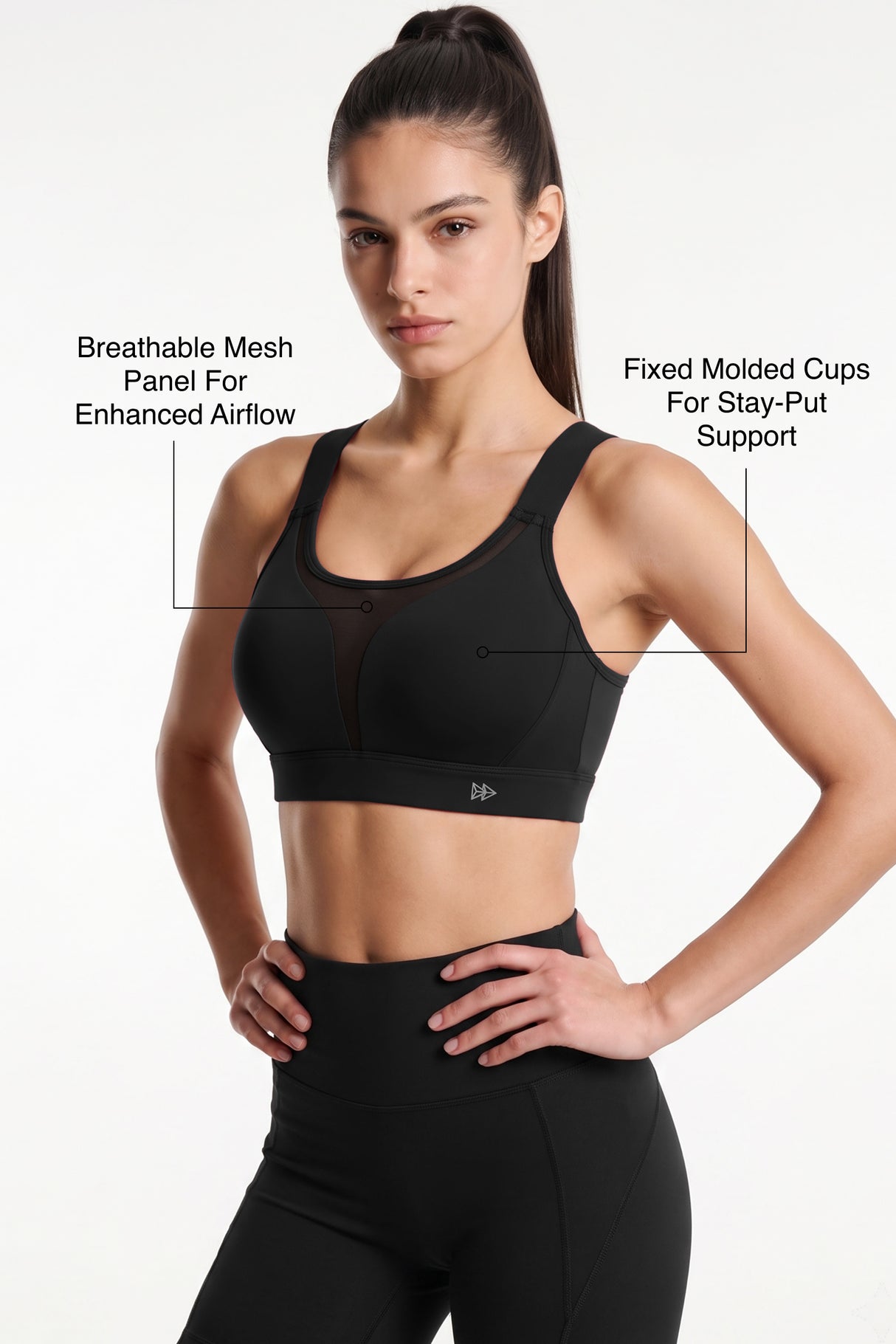 Shift™ Adjustable-Strap Front-Mesh Sports Bra | High-Impact Support for Running, HIIT, Yoga & Training