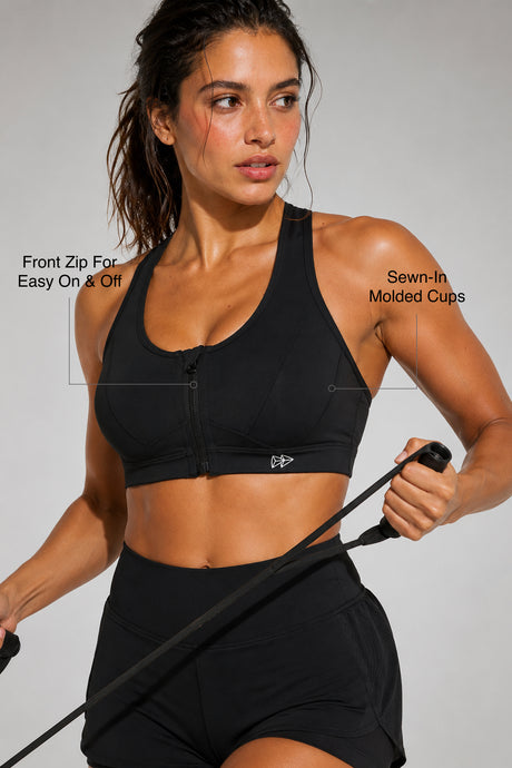 Enfold™ Front-Zip Breathable Racerback Sports Bra | High-Impact Support for Running, HIIT & Training - image 3