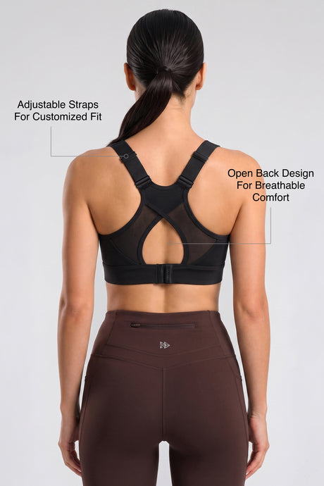 Shift™ Adjustable-Strap Airflow Sports Bra | High Support with Breathable Mesh for Running, HIIT & Training - image 9