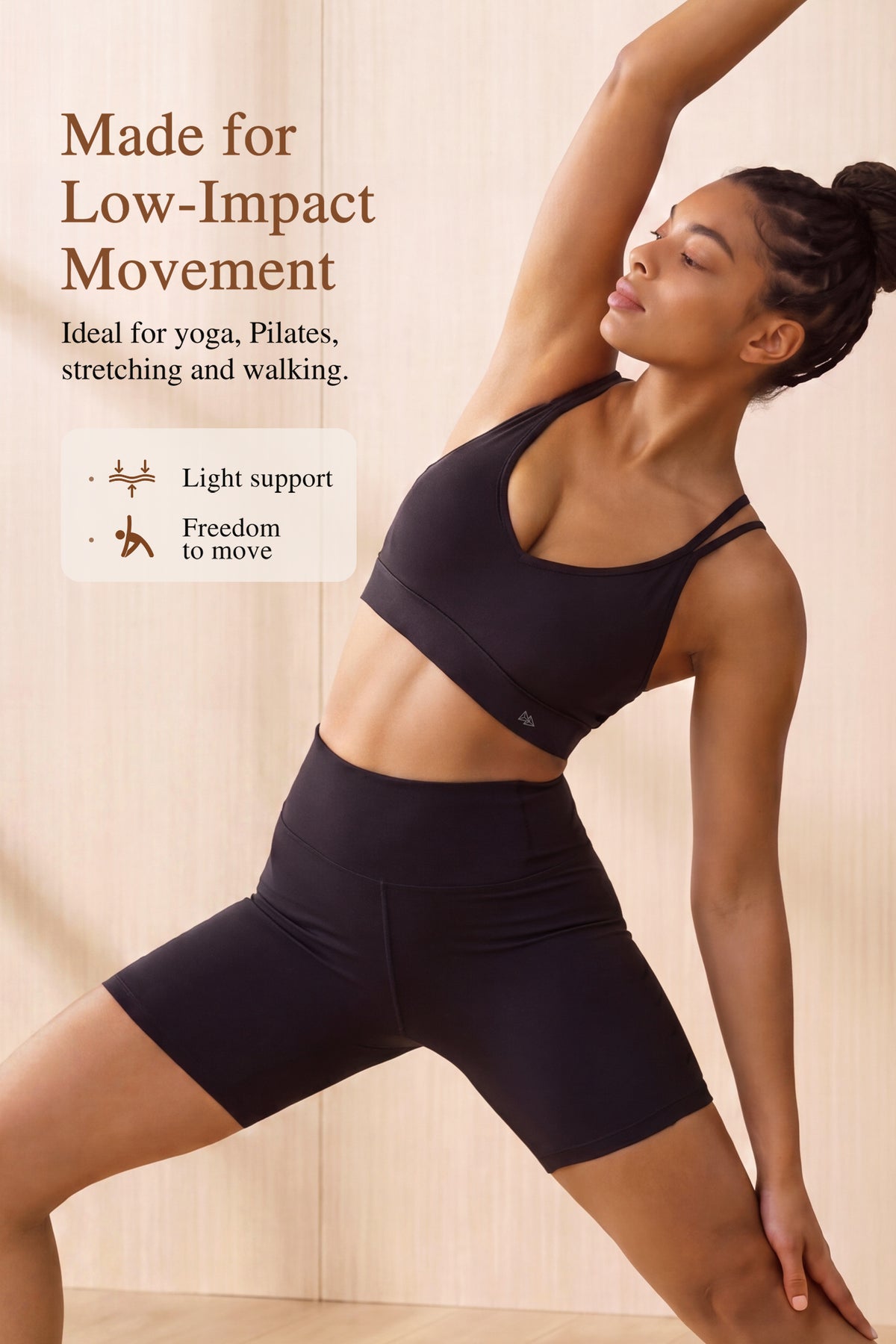 Anywhere V-Ausschnitt Diamond Mesh Yoga-BH | Leicht stützender Sport-BH für Damen