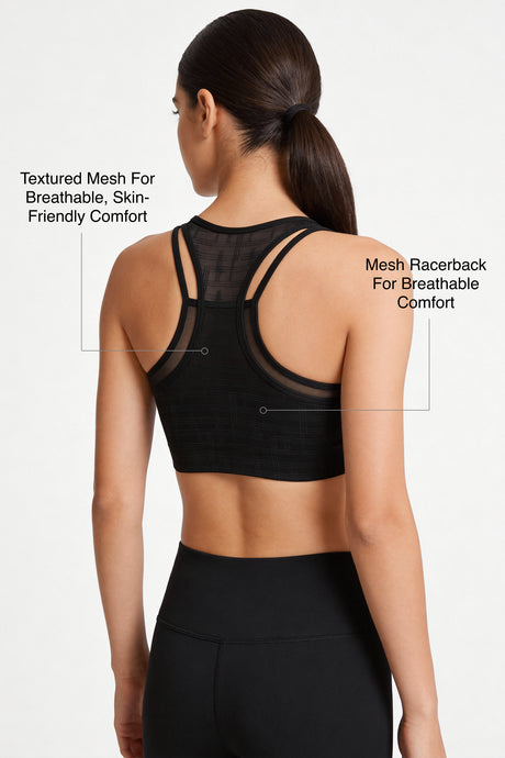 Power™ Front-Zip Jacquard Mesh Racerback Sports Bra | High-Impact Support for Running, HIIT & Training - image 9