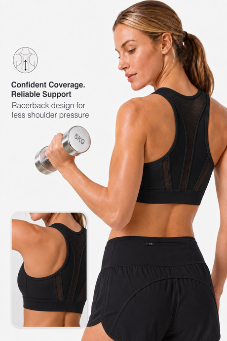 Enfold™ Zip-Front Breathable Racerback High-Support Bra for Larger Busts | Women's High Support Sports Bra - image 3